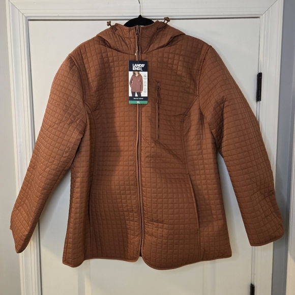 Lands' End Jackets & Blazers - Lands' End Women's Hooded Quilted Jacket in Red Size XL NWT